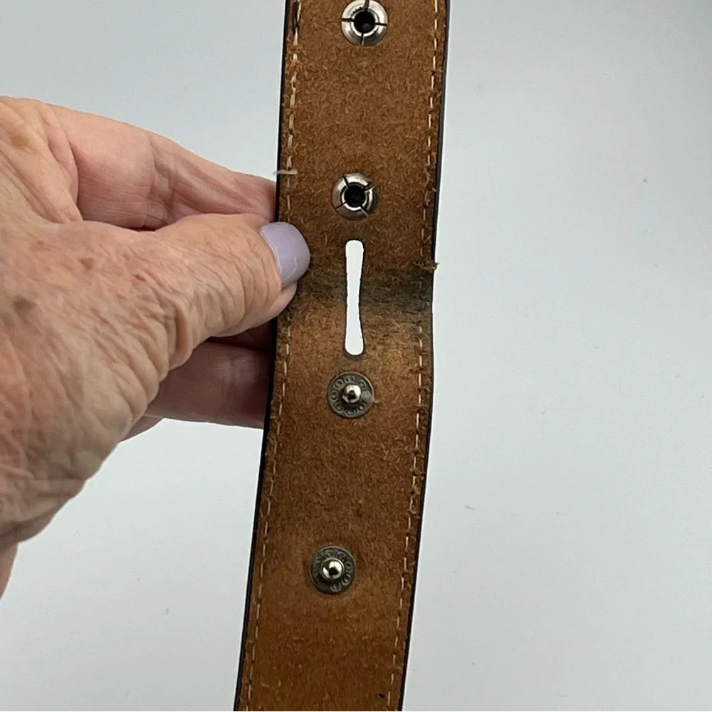 Childs Western Inlay Tooling Stylish Brown Leather Belt 22